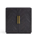 Hercules 2 Door Black Classy Chest of Drawers by Lavishway | Chest Of Drawers-25349