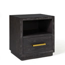 Hercules Black Wooden Side Table by Lavishway | Bedside Tables-25365