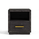 Hercules Black Wooden Side Table by Lavishway | Bedside Tables-25366