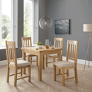 Hereford Solid Oak Fabric Seat Dining Chair by Lavishway | Dining Chairs-20177