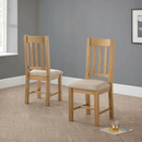 Hereford Solid Oak Fabric Seat Dining Chair by Lavishway | Dining Chairs-20174