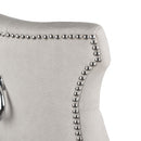 High Wing Backed Cream Fabric Dining Chair by Lavishway | Dining Chairs-51166