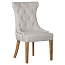 High Wing Backed Cream Fabric Dining Chair by Lavishway | Dining Chairs-51163