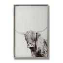 Highland Cow Glass White & Silver Wall Art by Lavishway | Art Gallery-51231