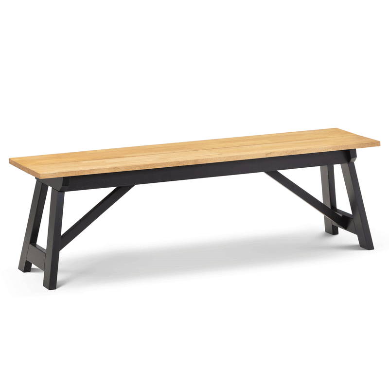 Hockley Oak Seat Rubberwood Frame Bench by Lavishway | Dining Benches-20160
