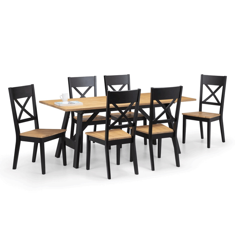 Hockley Cross Back Oak Seat Dining Chair by Lavishway | Dining Chairs-20117