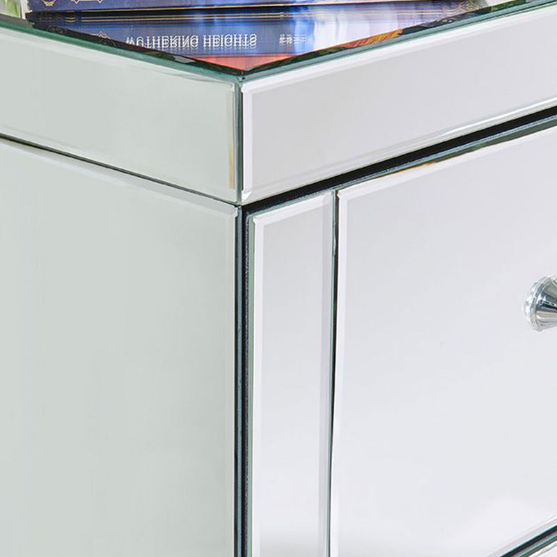 Hollywood 2 Drawers White End Table by Lavishway | Side Tables-25326