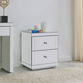 Hollywood 2 Drawers White End Table by Lavishway | Side Tables-25323