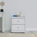 Hollywood 2 Drawers White End Table by Lavishway | Side Tables-25325