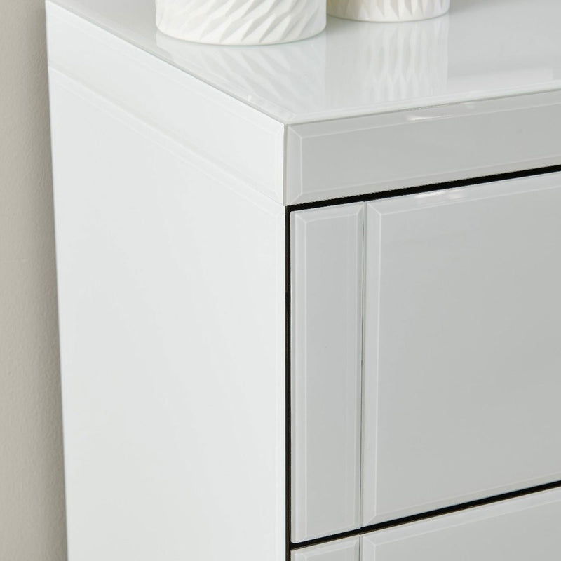 Hollywood 2 Drawers White End Table by Lavishway | Side Tables-25333