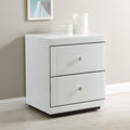 Hollywood 2 Drawers White End Table by Lavishway | Side Tables-25324