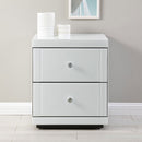 Hollywood 2 Drawers White End Table by Lavishway | Side Tables-25332