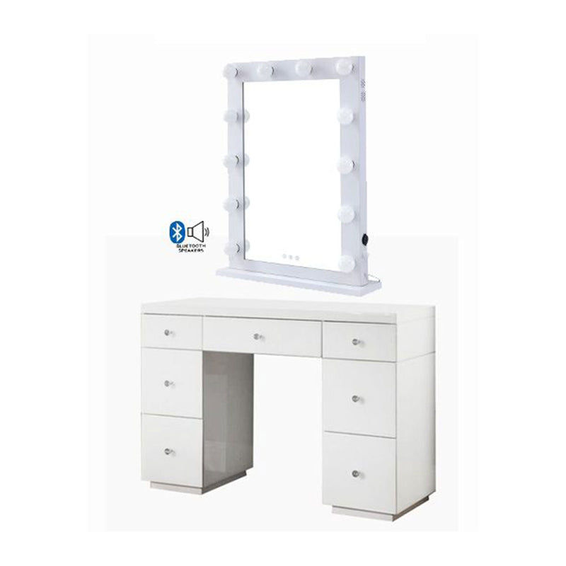 Hollywood 7 Drawers Dresser & Mirror by Lavishway | Table Mirrors-25058