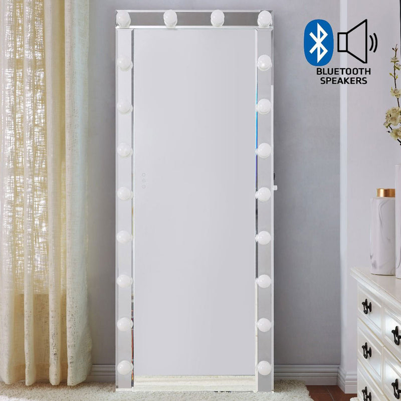 Hollywood Bluetooth Speaker Floor Mirror by Lavishway | Floor Mirrors-25197