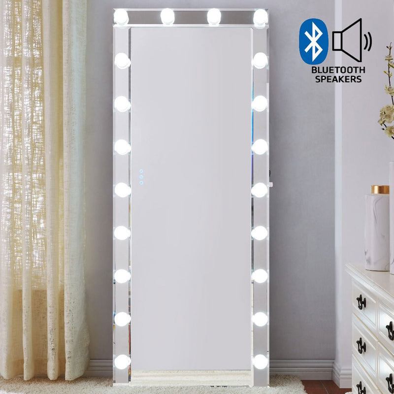 Hollywood Bluetooth Speaker Floor Mirror by Lavishway | Floor Mirrors-25209