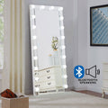 Hollywood Bluetooth Speaker Floor Mirror by Lavishway | Floor Mirrors-25194