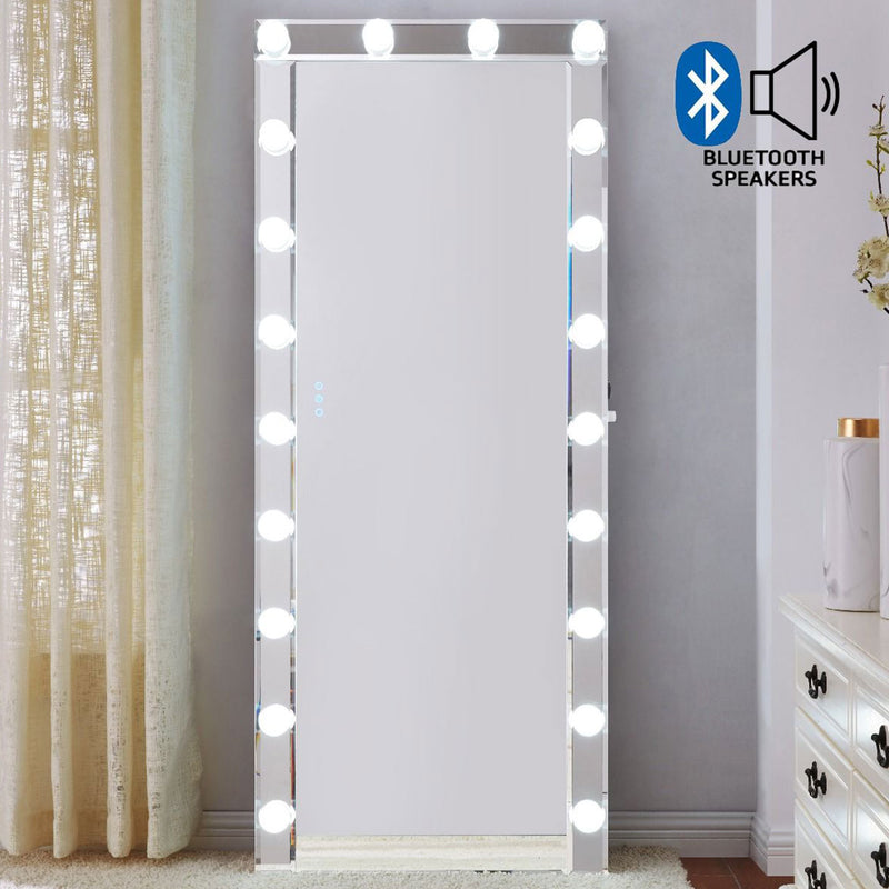 Hollywood Bluetooth Speaker Floor Mirror by Lavishway | Floor Mirrors-25196