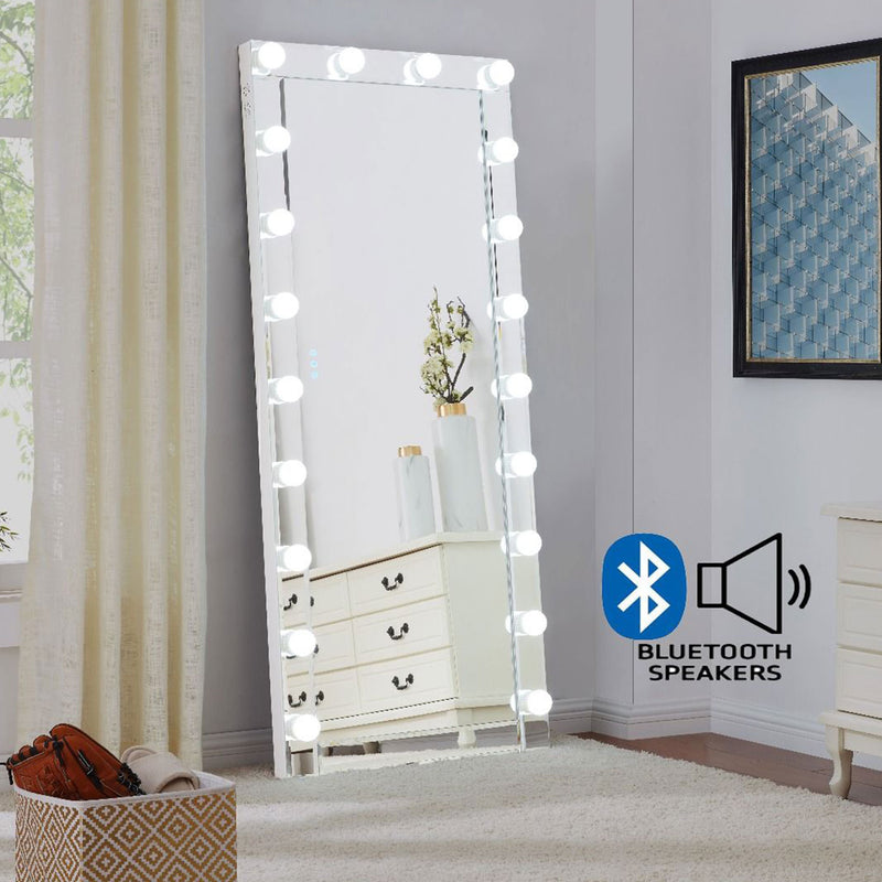 Hollywood Bluetooth Speaker Floor Mirror by Lavishway | Floor Mirrors-25206