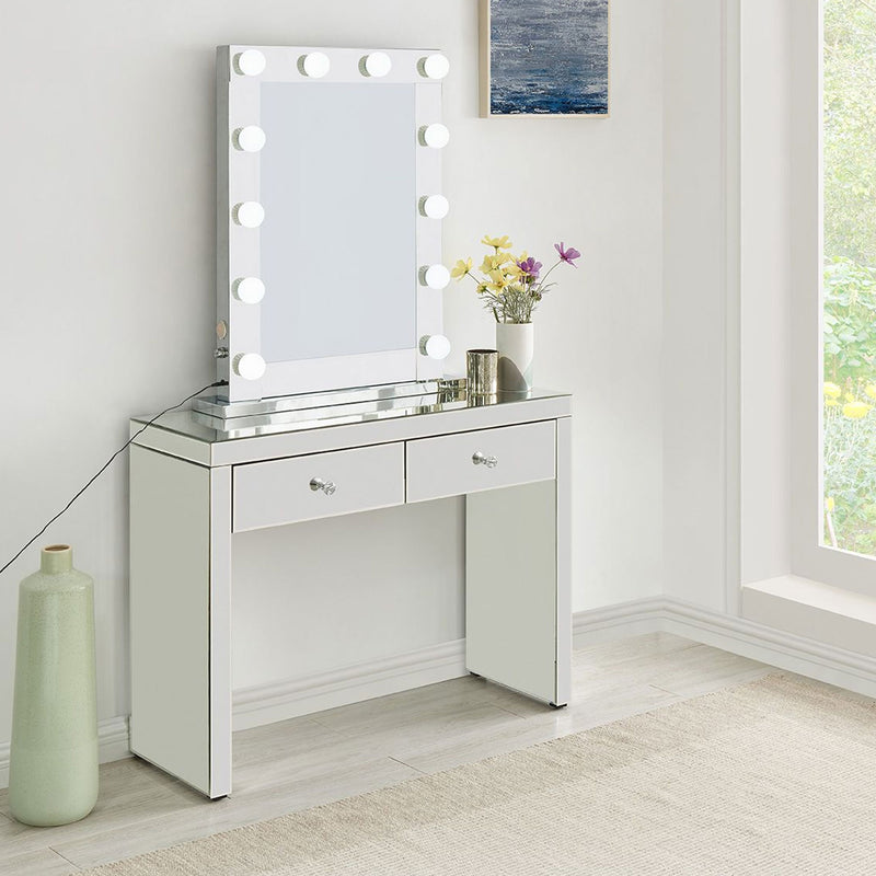Hollywood White Mirror & Glass Console Table by Lavishway | Wall Mirrors-25162