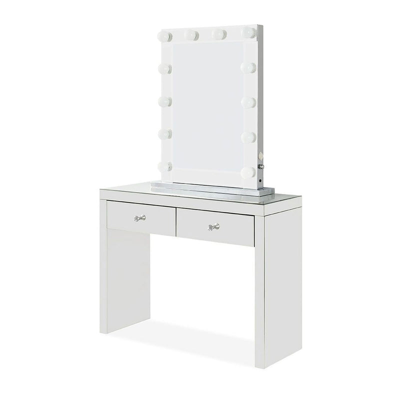 Hollywood White Mirror & Glass Console Table by Lavishway | Wall Mirrors-25165