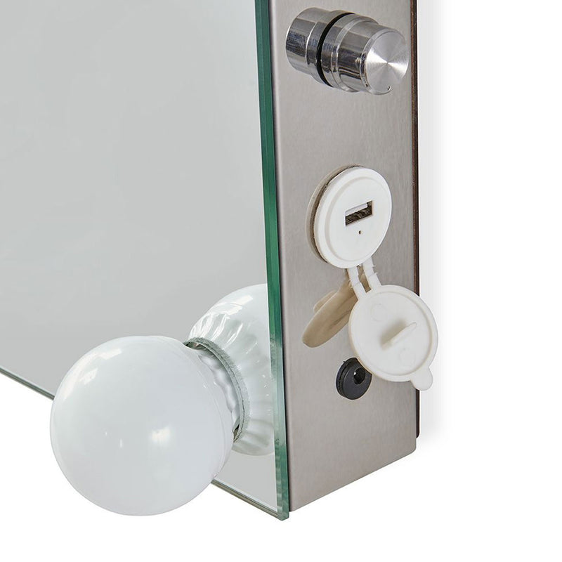 Hollywood Glass Dressing Table & Mirror by Lavishway | Table Mirrors-25128