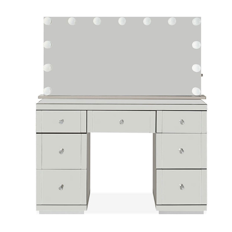 Hollywood Glass Dressing Table & Mirror by Lavishway | Table Mirrors-25120