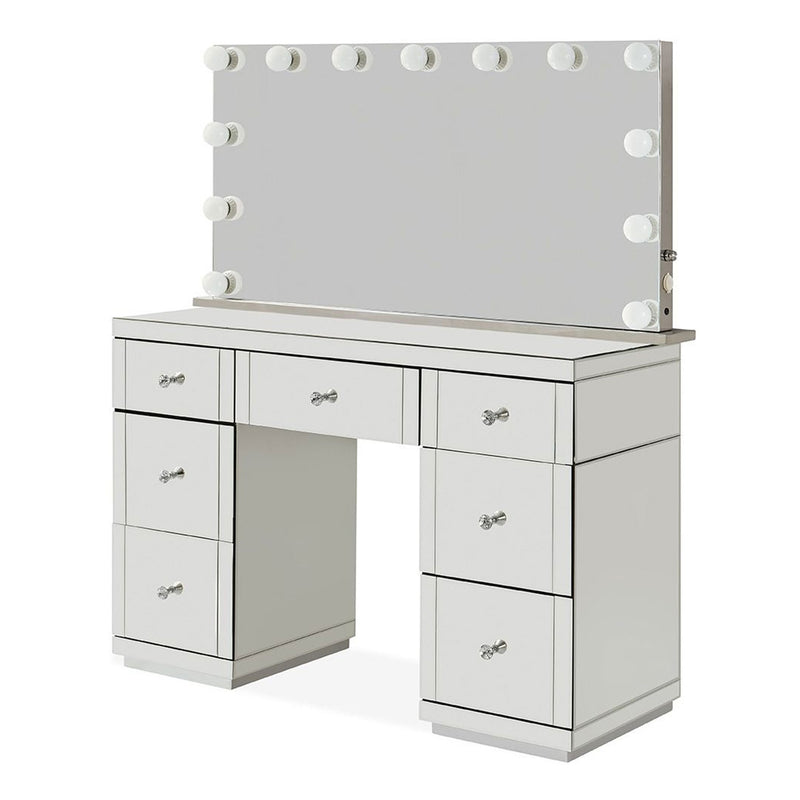 Hollywood Glass Dressing Table & Mirror by Lavishway | Table Mirrors-25121