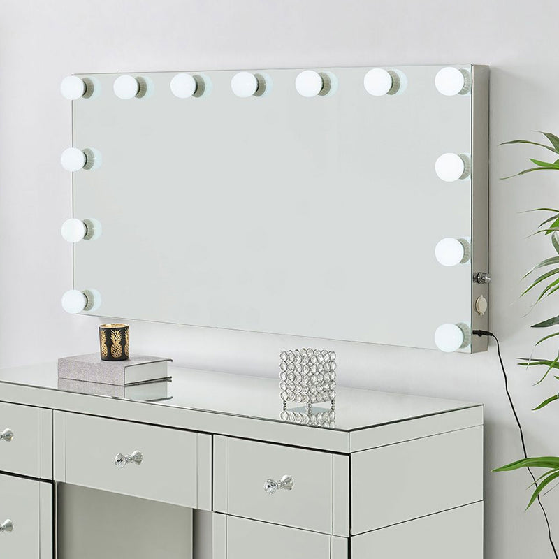 Hollywood Glass Dressing Table & Mirror by Lavishway | Table Mirrors-25122