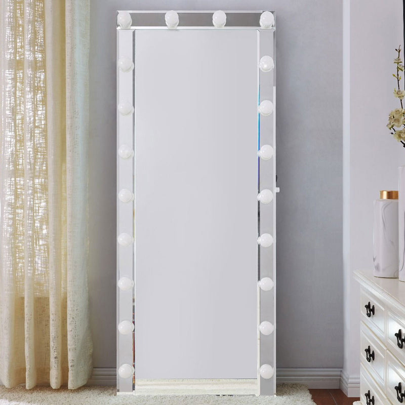 Hollywood LED Bulbs Unique Floor Mirror by Lavishway | Floor Mirrors-25233