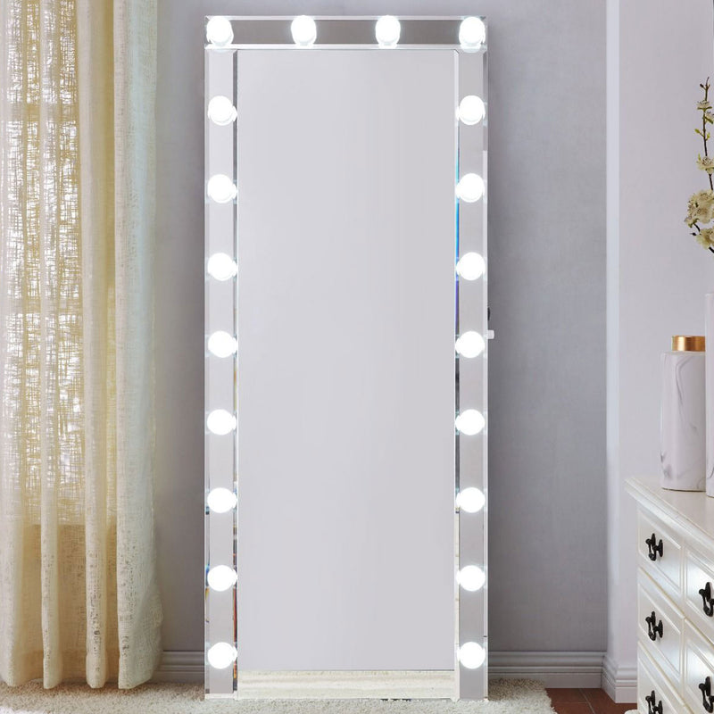Hollywood LED Bulbs Unique Floor Mirror by Lavishway | Floor Mirrors-25231