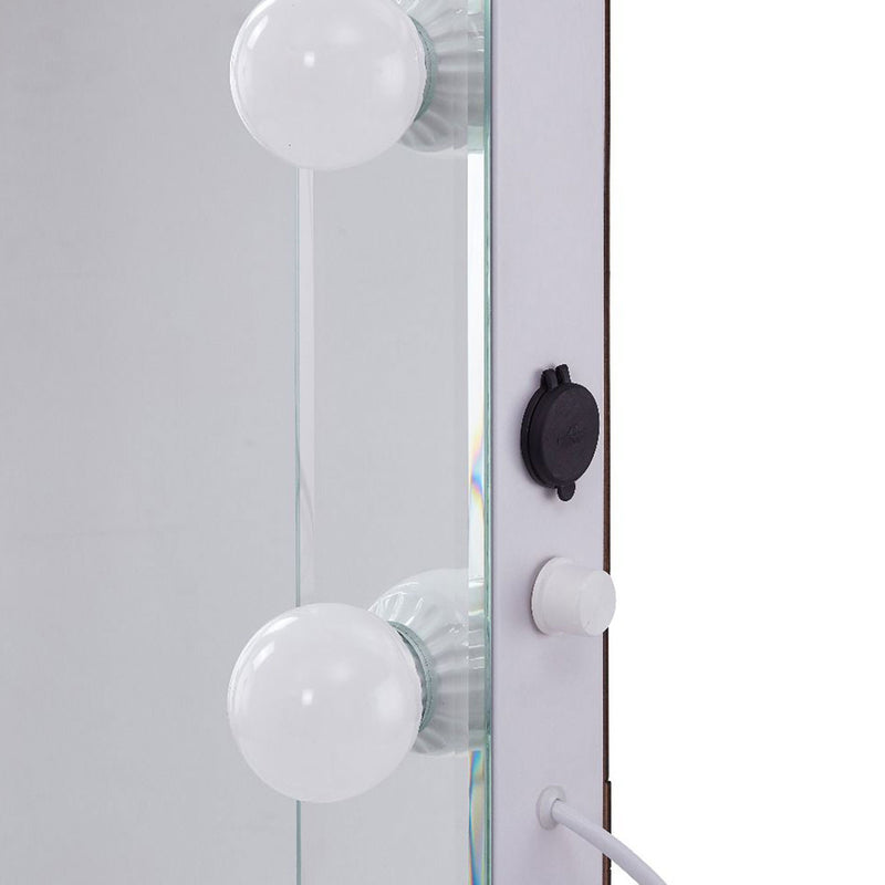 Hollywood LED Bulbs Unique Floor Mirror by Lavishway | Floor Mirrors-25230