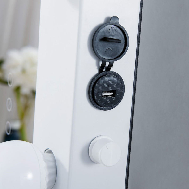 Hollywood LED Bulbs Unique Floor Mirror by Lavishway | Floor Mirrors-25241