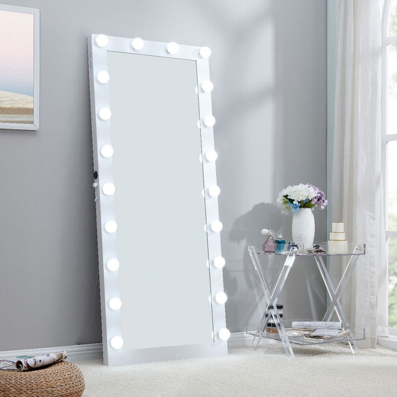 Hollywood LED Bulbs Unique Floor Mirror by Lavishway | Floor Mirrors-25229