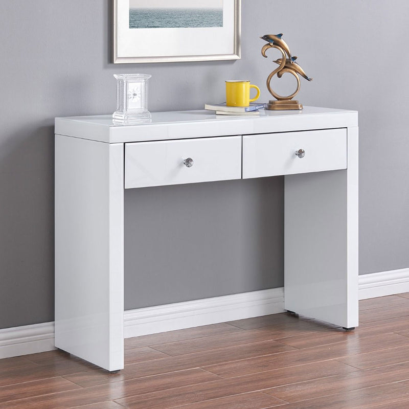 Hollywood White 2 Drawers Console Table by Lavishway | Hallway Console Table-25048