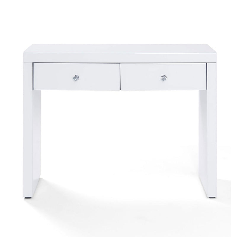 Hollywood White 2 Drawers Console Table by Lavishway | Hallway Console Table-25050
