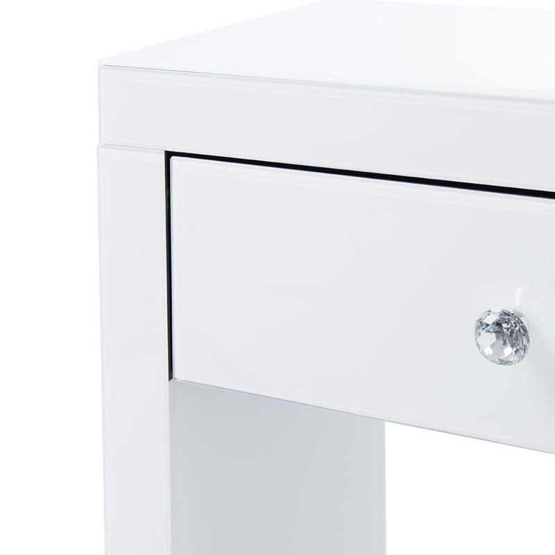Hollywood White 2 Drawers Console Table by Lavishway | Hallway Console Table-25052
