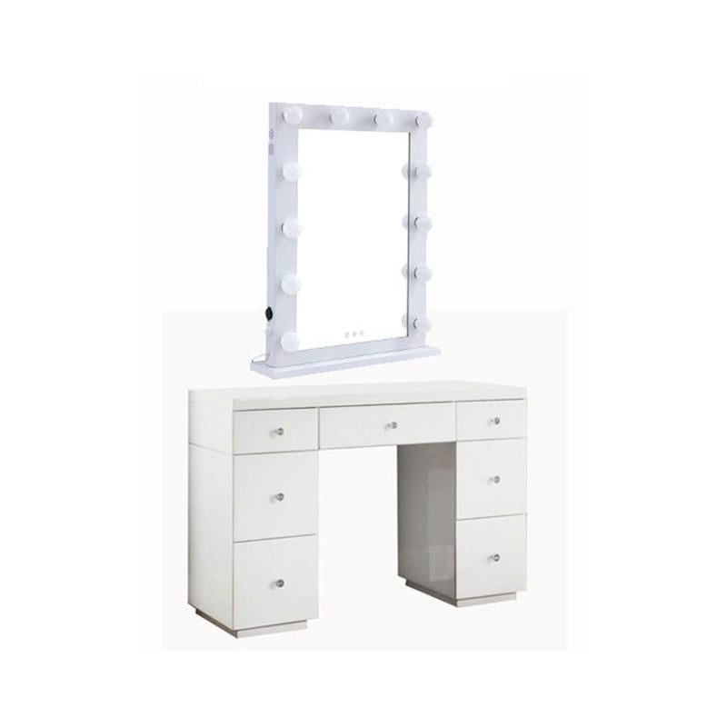 Hollywood White Dresser & Desktop Mirror by Lavishway | Table Mirrors-25068
