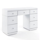 Hollywood White 7 Drawers Dressing Table by Lavishway | Dressing Tables-25044