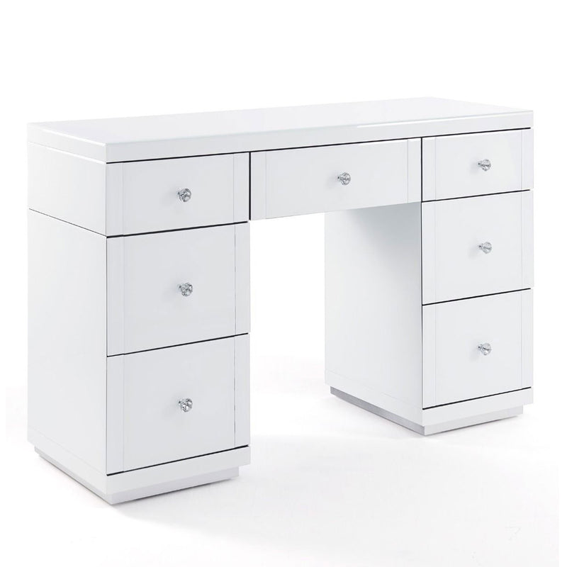 Hollywood White 7 Drawers Dressing Table by Lavishway | Dressing Tables-25044