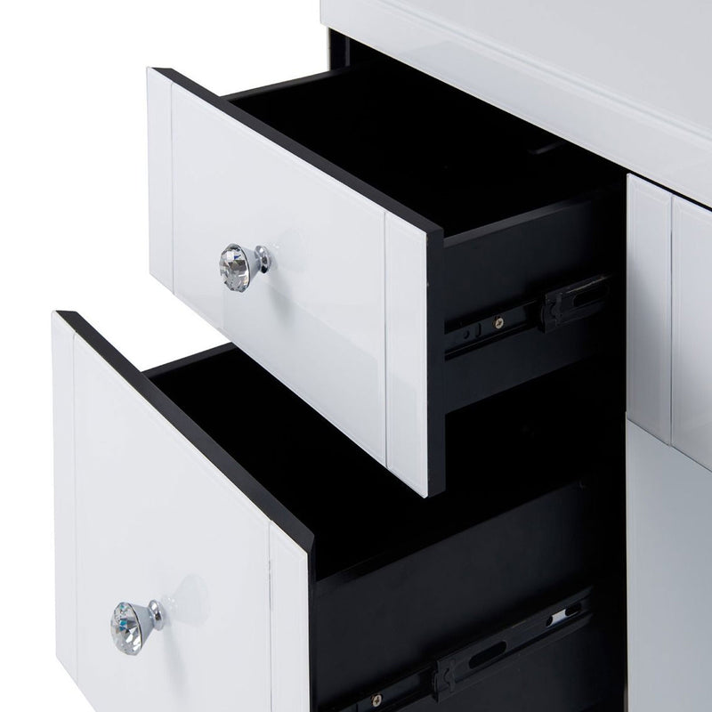 Hollywood White 7 Drawers Dressing Table by Lavishway | Dressing Tables-25046
