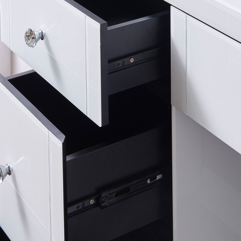 Hollywood White 7 Drawers Dressing Table by Lavishway | Dressing Tables-25042