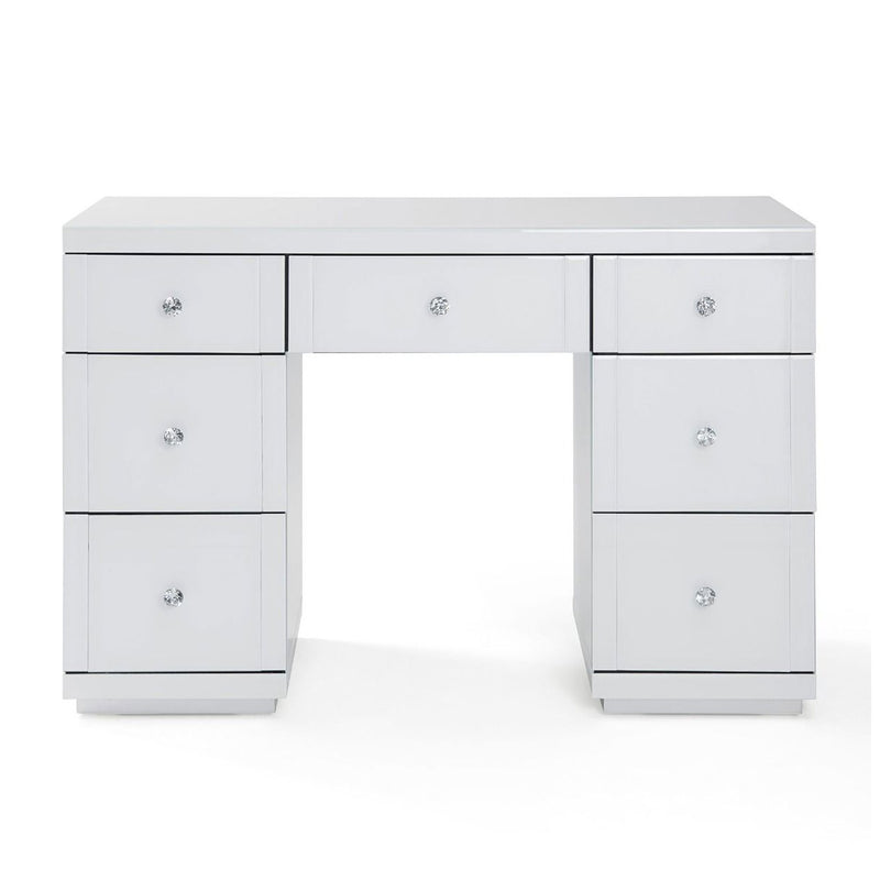 Hollywood White 7 Drawers Dressing Table by Lavishway | Dressing Tables-25043
