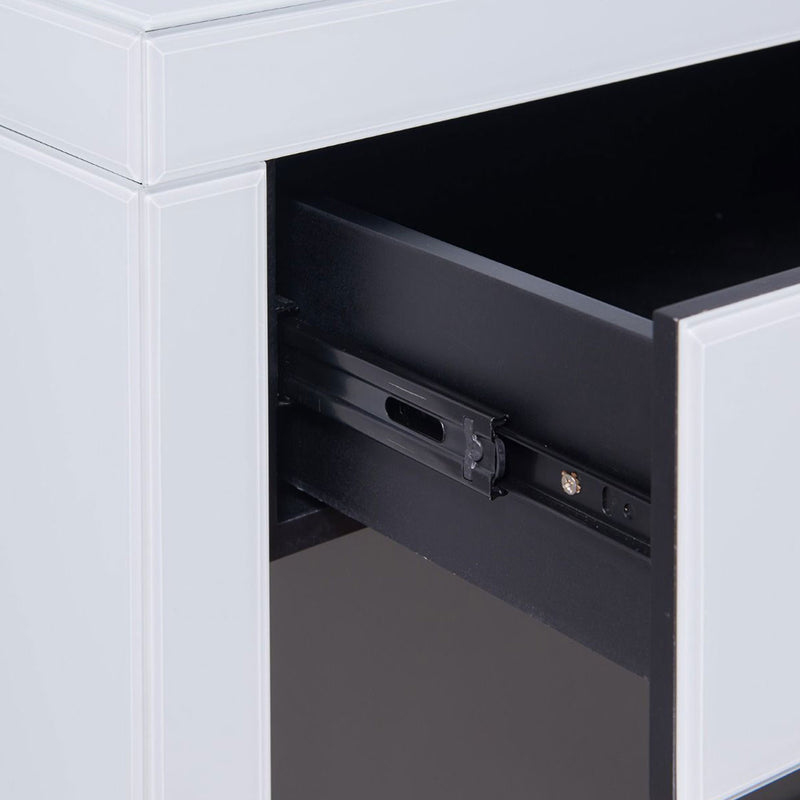 Hollywood White Console Table & Mirror by Lavishway | Table Mirrors-25078