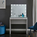 Hollywood White Dressing Table With Mirror by Lavishway | Table Mirrors-25082