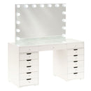 Hollywood White Dresser With Mirror Set by Lavishway | Table Mirrors-25071