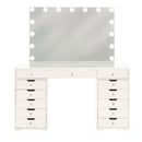 Hollywood White Dresser With Mirror Set by Lavishway | Table Mirrors-25072