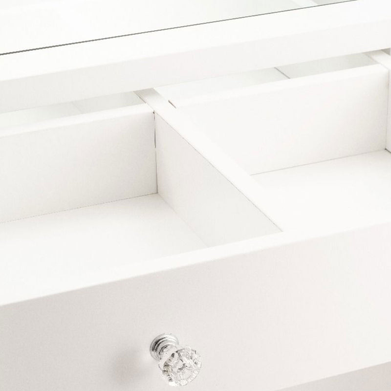 Hollywood White Dresser With Mirror Set by Lavishway | Table Mirrors-25075
