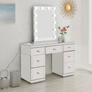 Hollywood White Mirror & Glass Dresser by Lavishway | Table Mirrors-25134