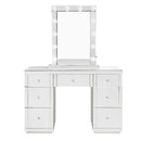 Hollywood White Mirror & Glass Dresser by Lavishway | Table Mirrors-25136