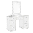 Hollywood White Mirror & Glass Dresser by Lavishway | Table Mirrors-25137